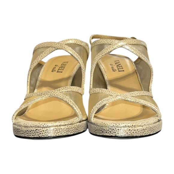 Vaneli Gold Mesh Slingback Heels – Size 8 - Picture 7 of 8